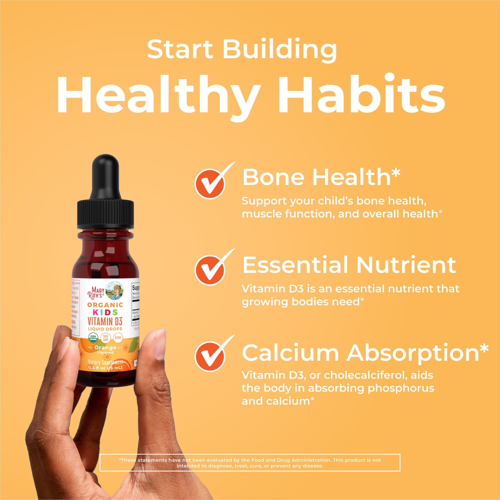 Organic Kids Vitamin D3 Liquid Drops