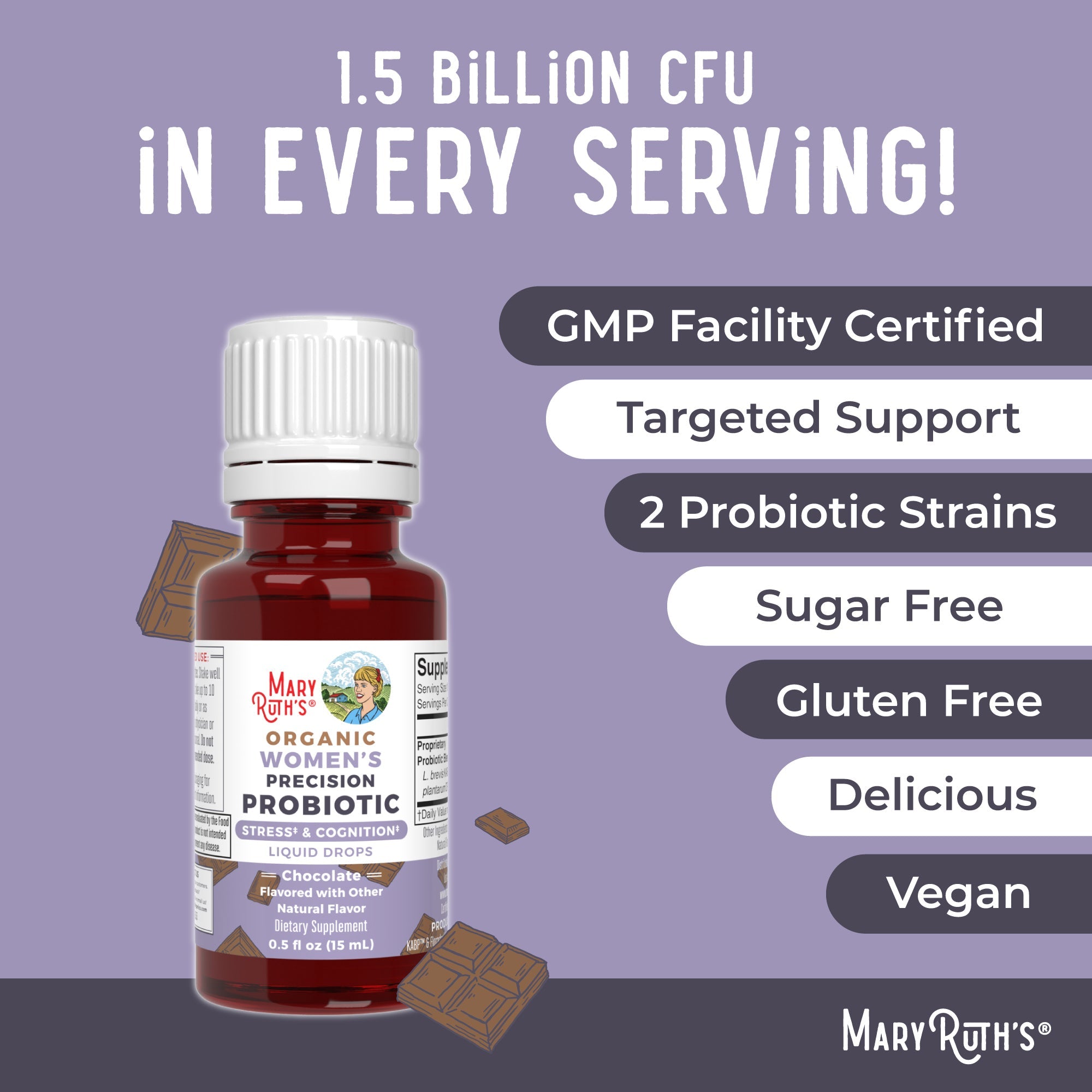 Organic Women's Precision Probiotic Stress & Cognition Liquid Drops