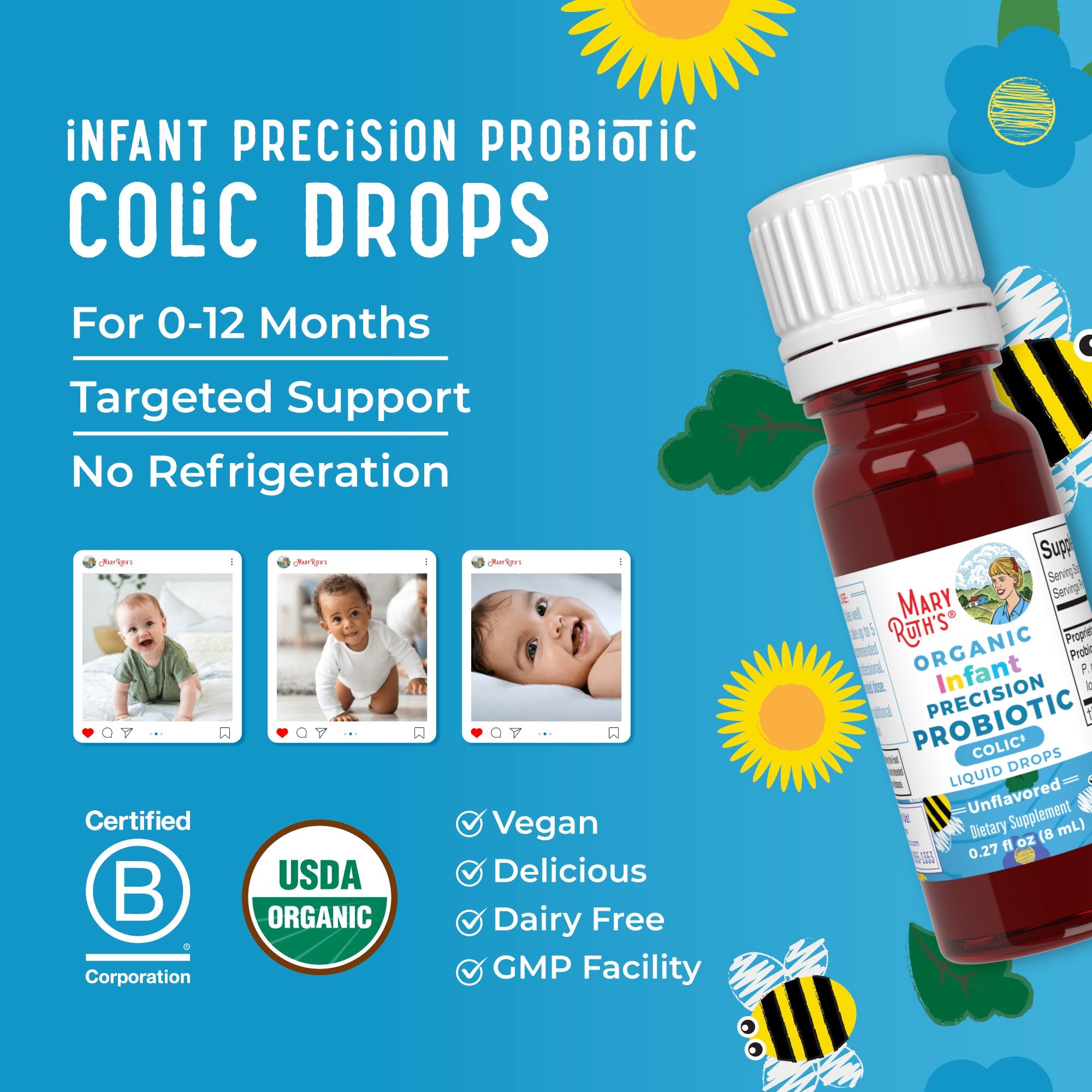 Organic Infant Precision Probiotic Colic Liquid Drops