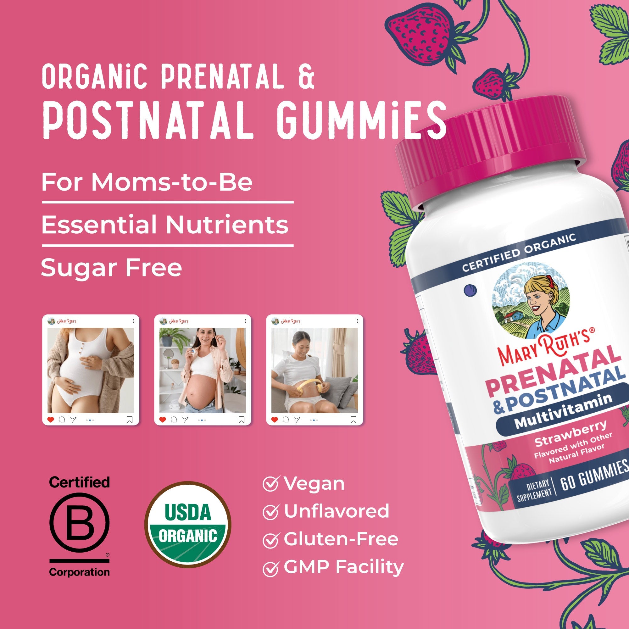 Organic Prenatal & Postnatal Multivitamin Gummies